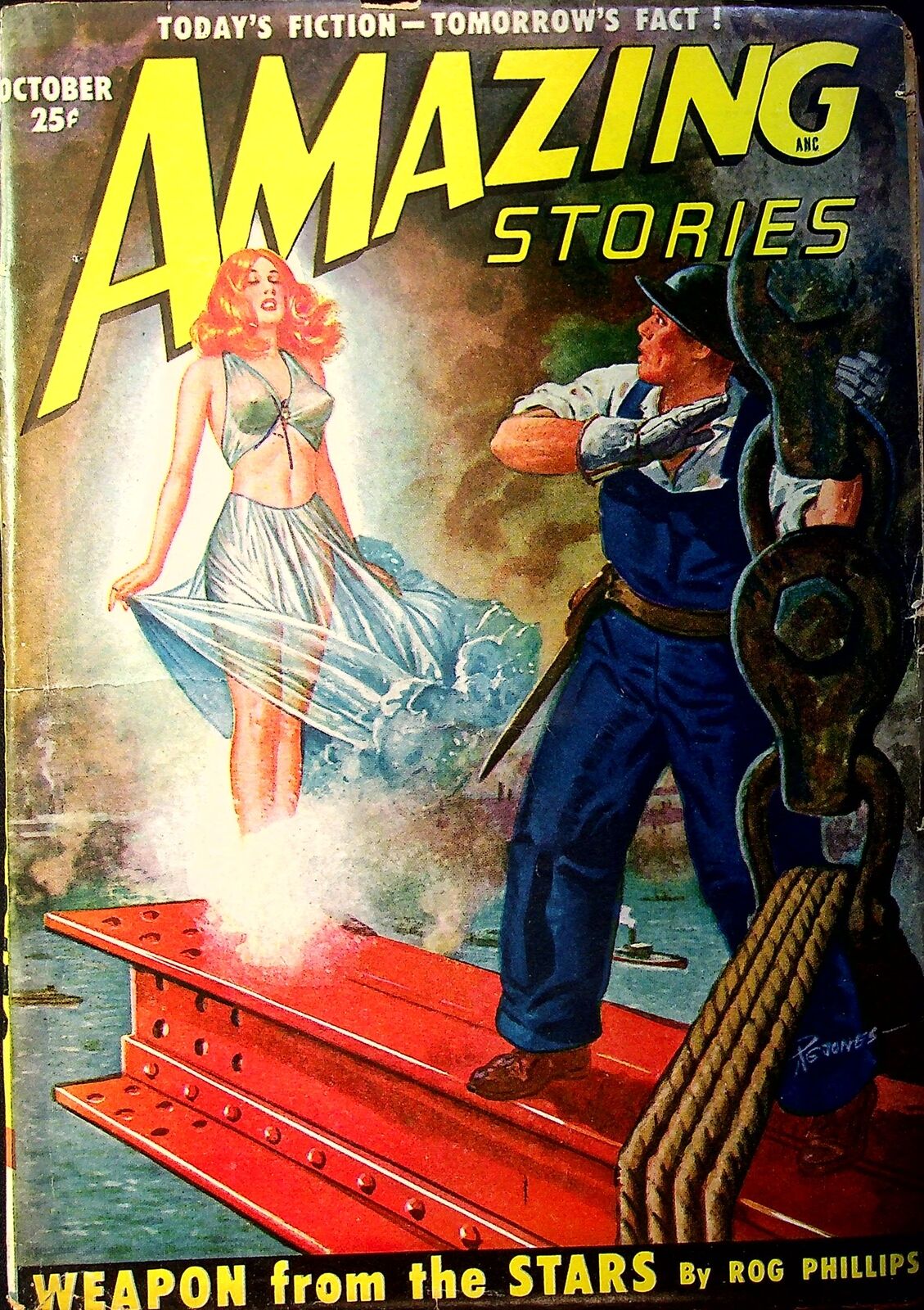 Amazing Stories Pulp Oct 1950 Vol. 24 #10 VG TRIMMED