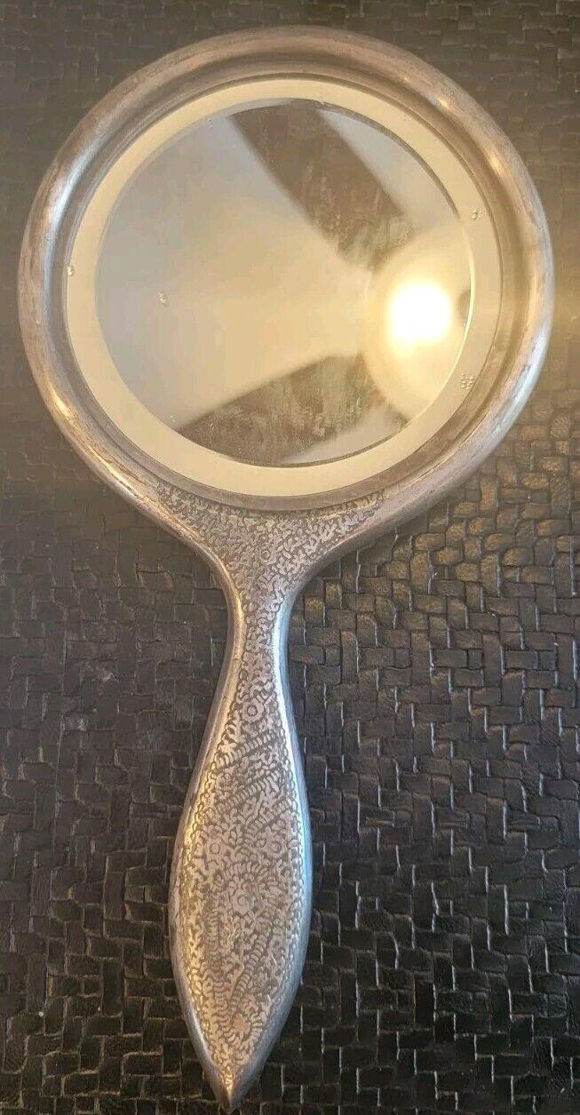 Anthropologie Vintage Paisley Silver Hand Mirror 10.5\