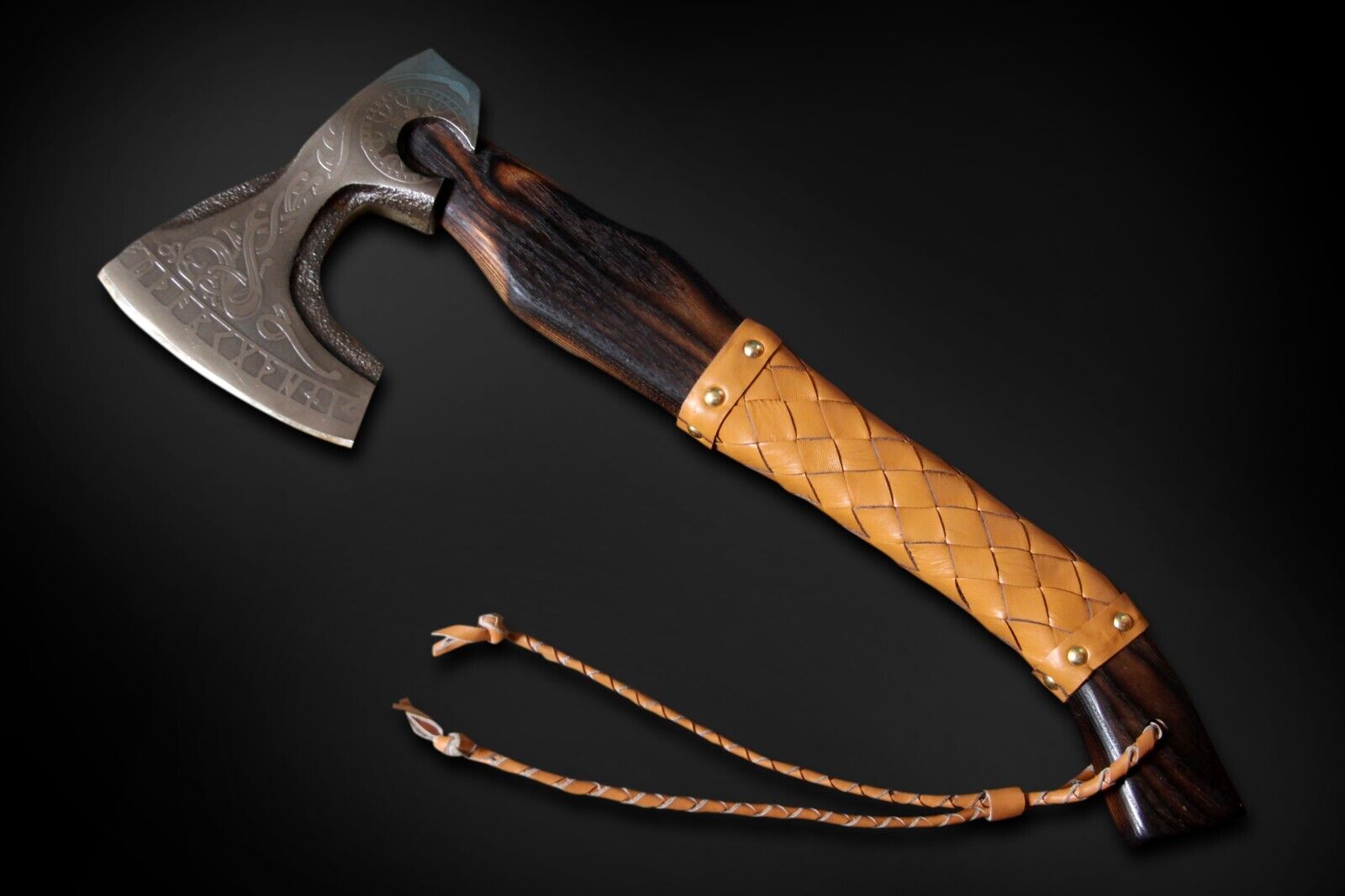 Custom Handmade Forged Carbon Steel Axe, Viking Axe With Leather Sheath