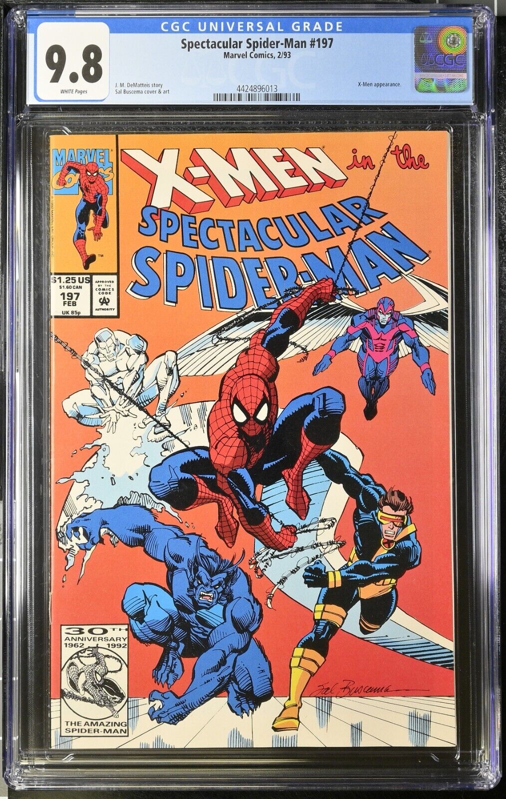 Spectacular Spider-Man #197 CGC 9.8 X-Men appearance Buscema Cover 1993 Marvel
