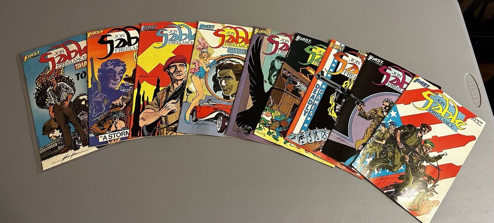 First Comics Assorted 1980s Jon Sable Freelance Comics Lot of 9 Comic Books