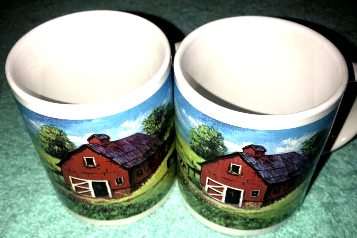 Set of 2 coffee mugs made by chestnut creek Farm design