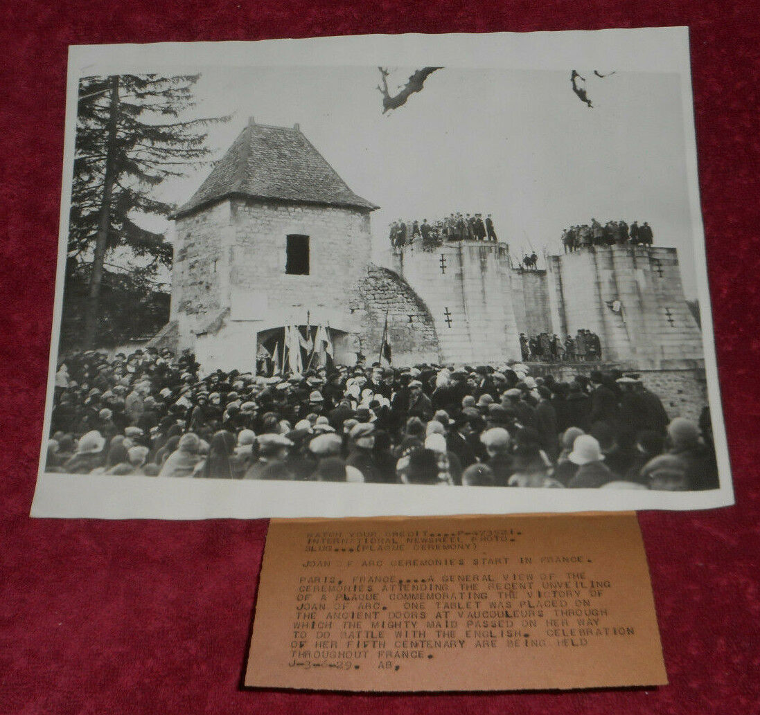 1929 Press Photo Joan of Arc Plaque Unveiling Ceremony Vaucouleurs France
