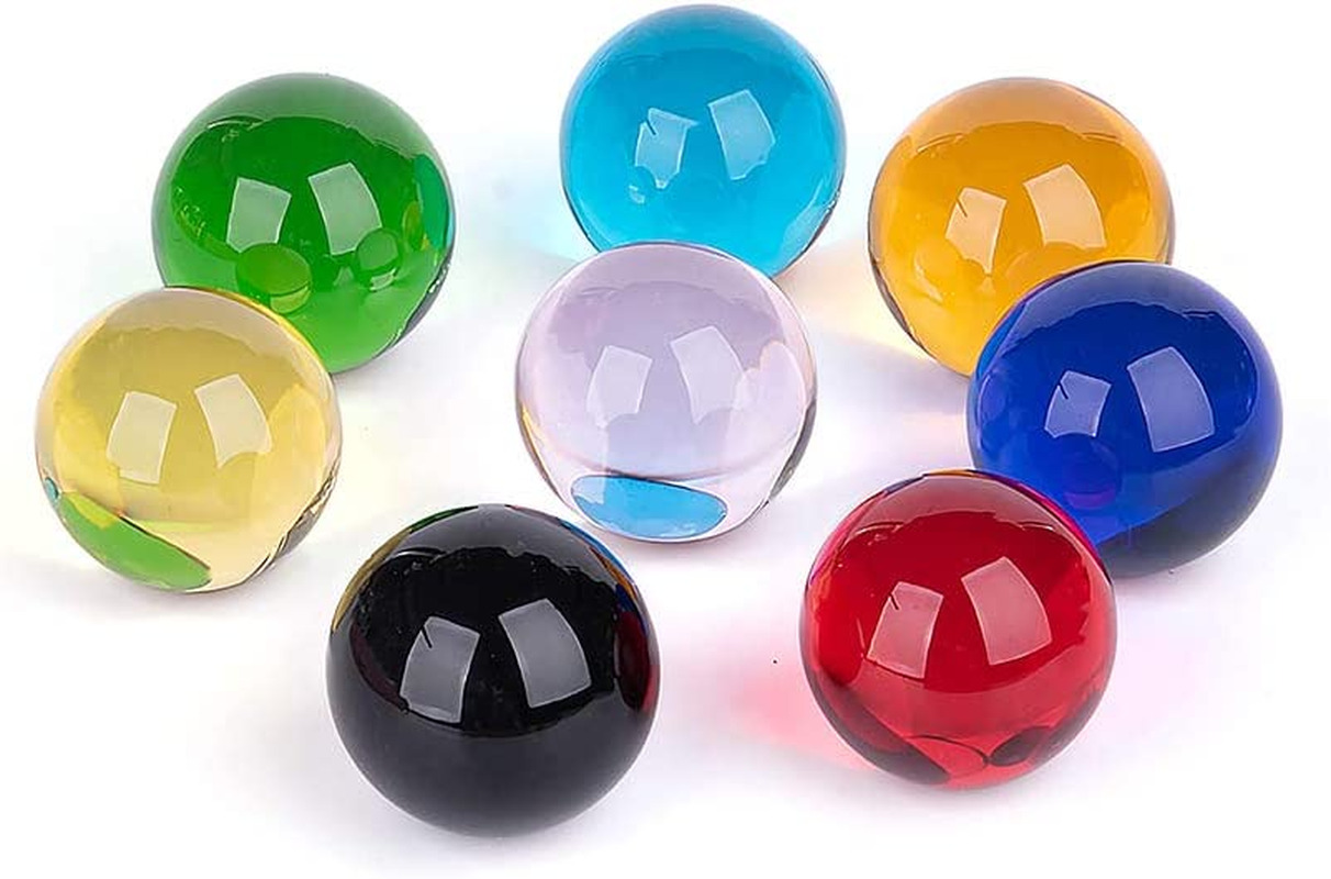 8Pcs Multicolor 40Mm(1.6Inch) Crystal Solid Ball Glass Sphere Gemstones for Kids