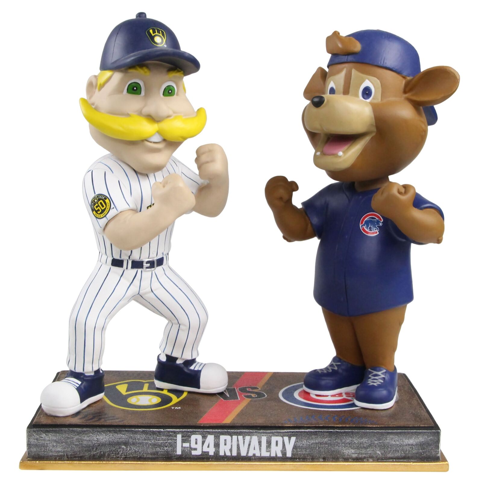 Bernie Brewer and Clark Milwaukee Brewers & Chicago Cubs Rivalry Bobblehead MLB