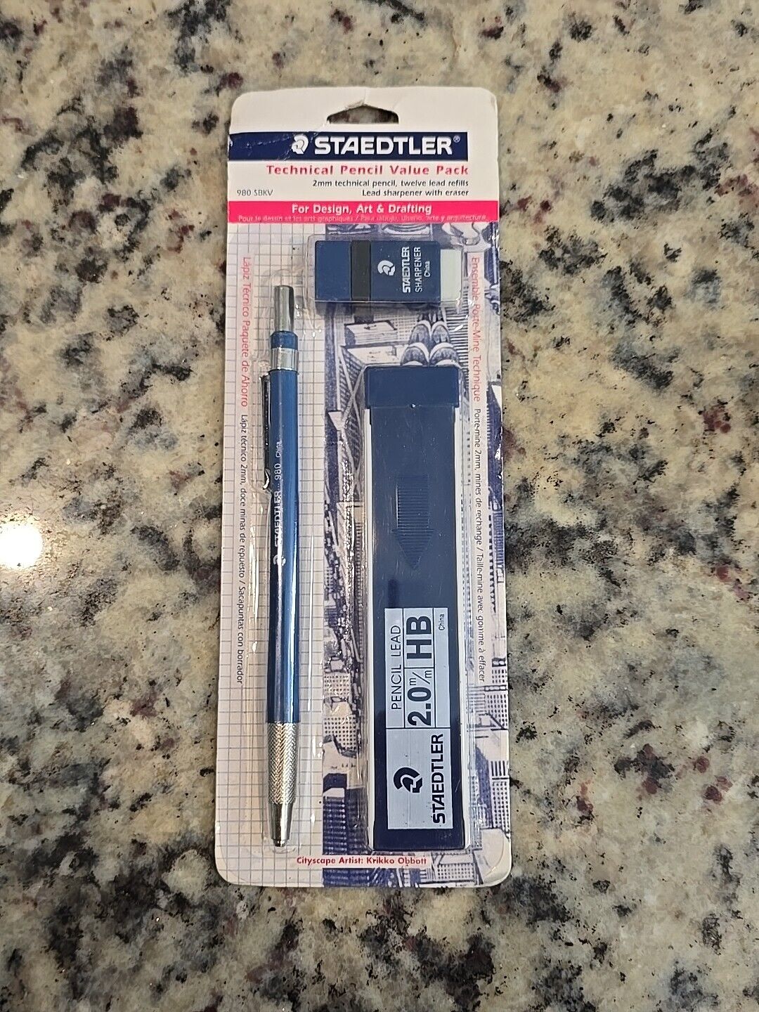 Vintage Staedtler Technical Pencil 2.0m With Lead Sharpener And Eraser 2002 NIB