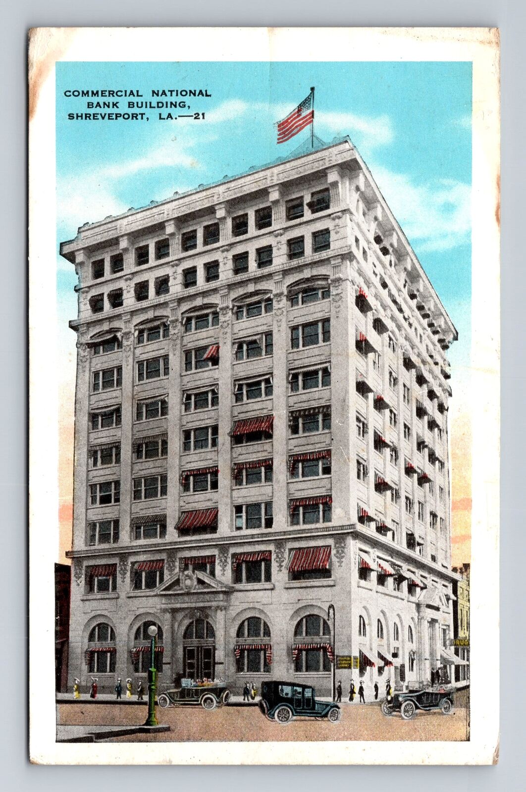 Shreveport LA-Louisiana, Commercial National Bank Building Vintage Postcard