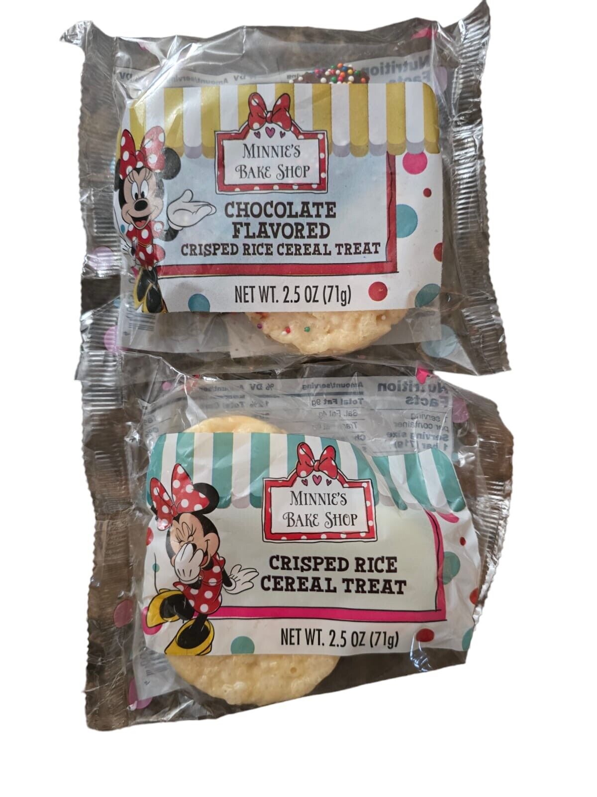 Disney Parks Exclusive Crisped Rice 2 Pack Chocolate and Regular 2.5oz Each.