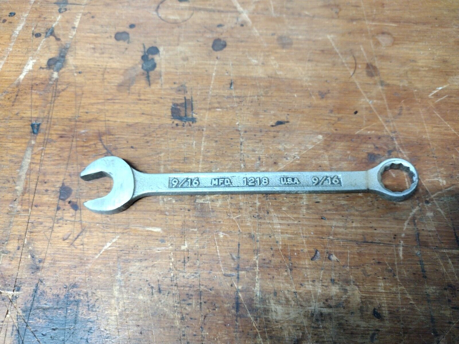 Vintage Plumb 1218 9/16” Combination Wrench Inset Logo Arrowhead NICE