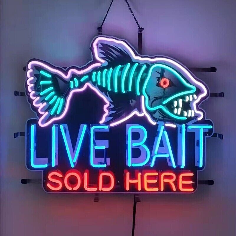 New Live Bait Sold Here HD ViVid Neon Sign 24