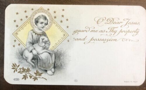 Antique 1919 RELIGIOUS/SPIRITUAL CARD PRINT made in Italy