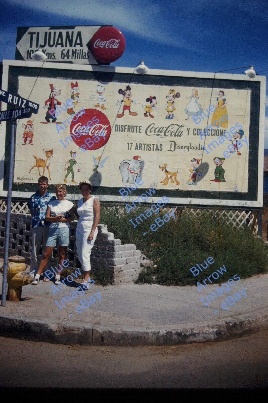 1950s 35mm slide Disneyland Billboard in Spanish Tijuana Coca-Cola #1565