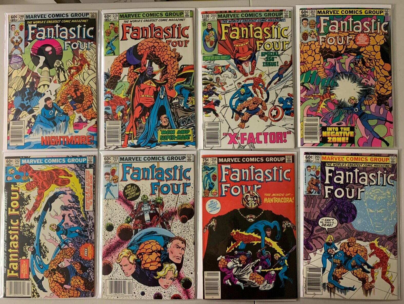 Fantastic Four lot #248-297 + Annuals Marvel Newsst. (avg VF) 36 diff (1982-\'86)