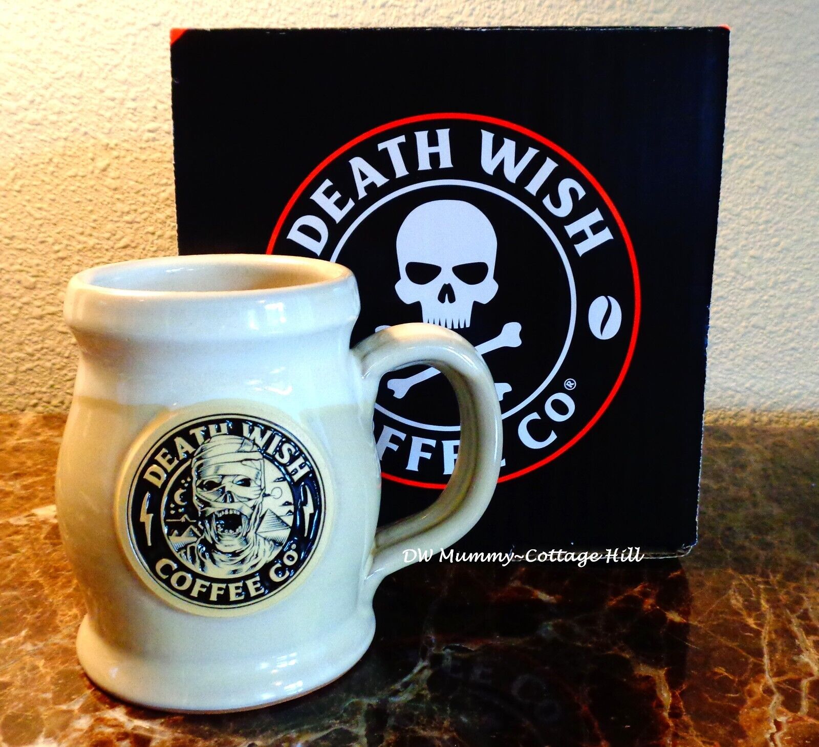 Death Wish Coffee Co. Deneen Pottery Mummy Mug USA NIB 2023 SOLD OUT LTD ED #