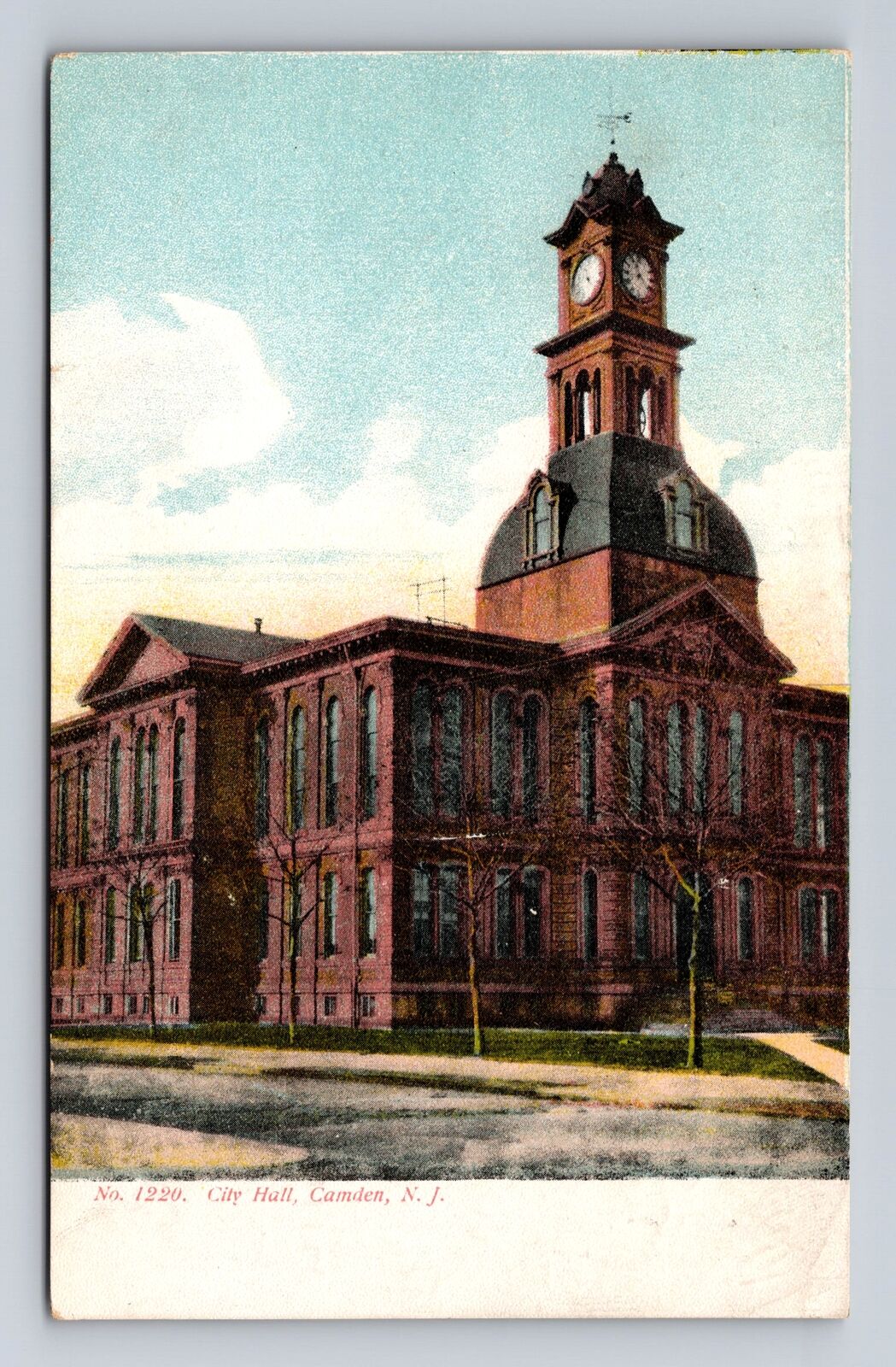 Camden NJ-New Jersey, City Hall, Antique, Vintage Souvenir Postcard