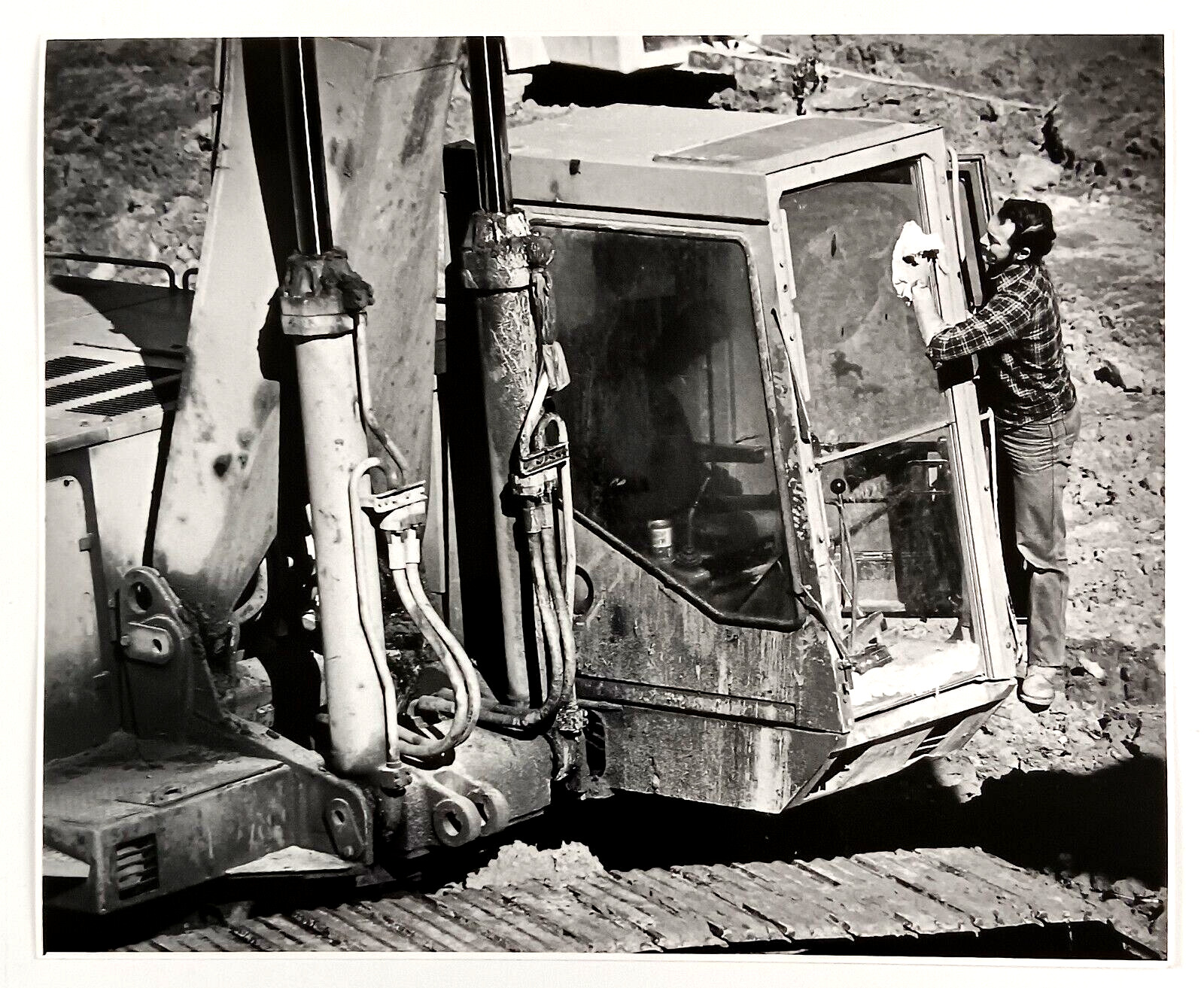 1982 Charlotte NC Independence Center Construction 235 CAT Backhoe Press Photo