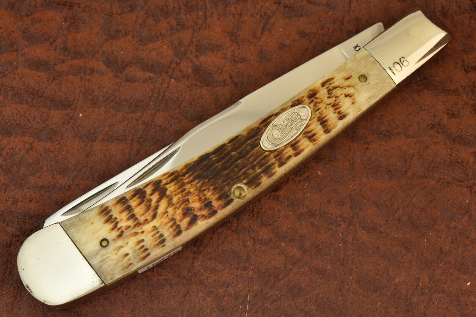 RARE CASE XX USA 3 DOT 1987 ROGERS BONE JUMBO BANANA TRAPPER KNIFE 6251SS (15875