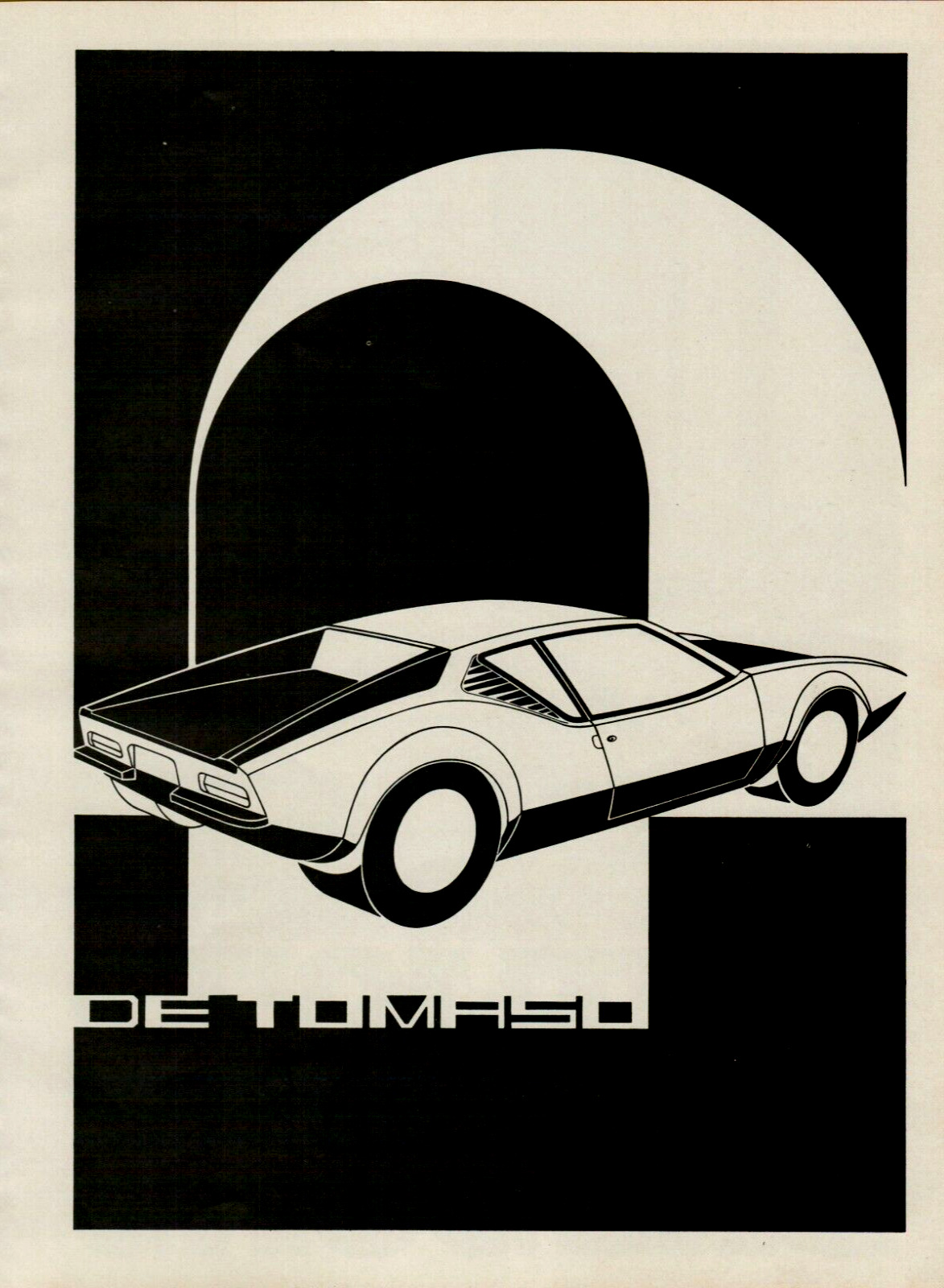 1972 de Tomaso Pantera Unique Illustration Classic Look VINTAGE PRINT AD