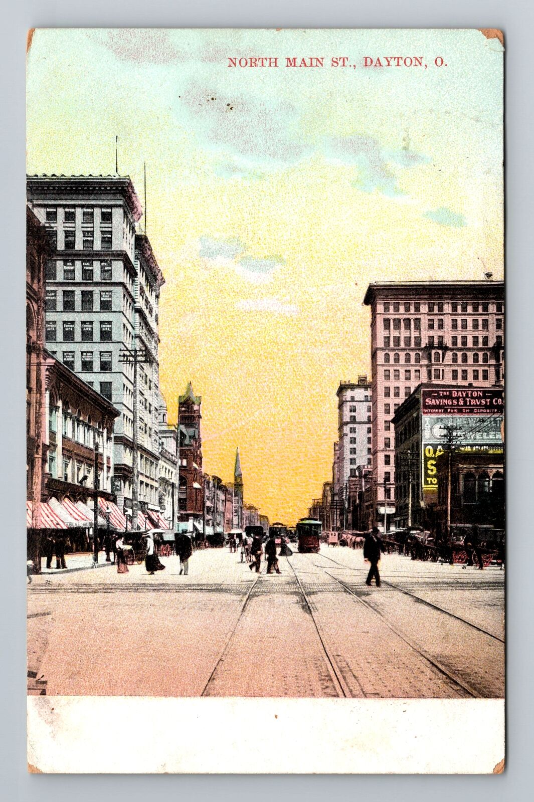 Dayton OH-Ohio, North Main Street, c1908 Antique Vintage Souvenir Postcard