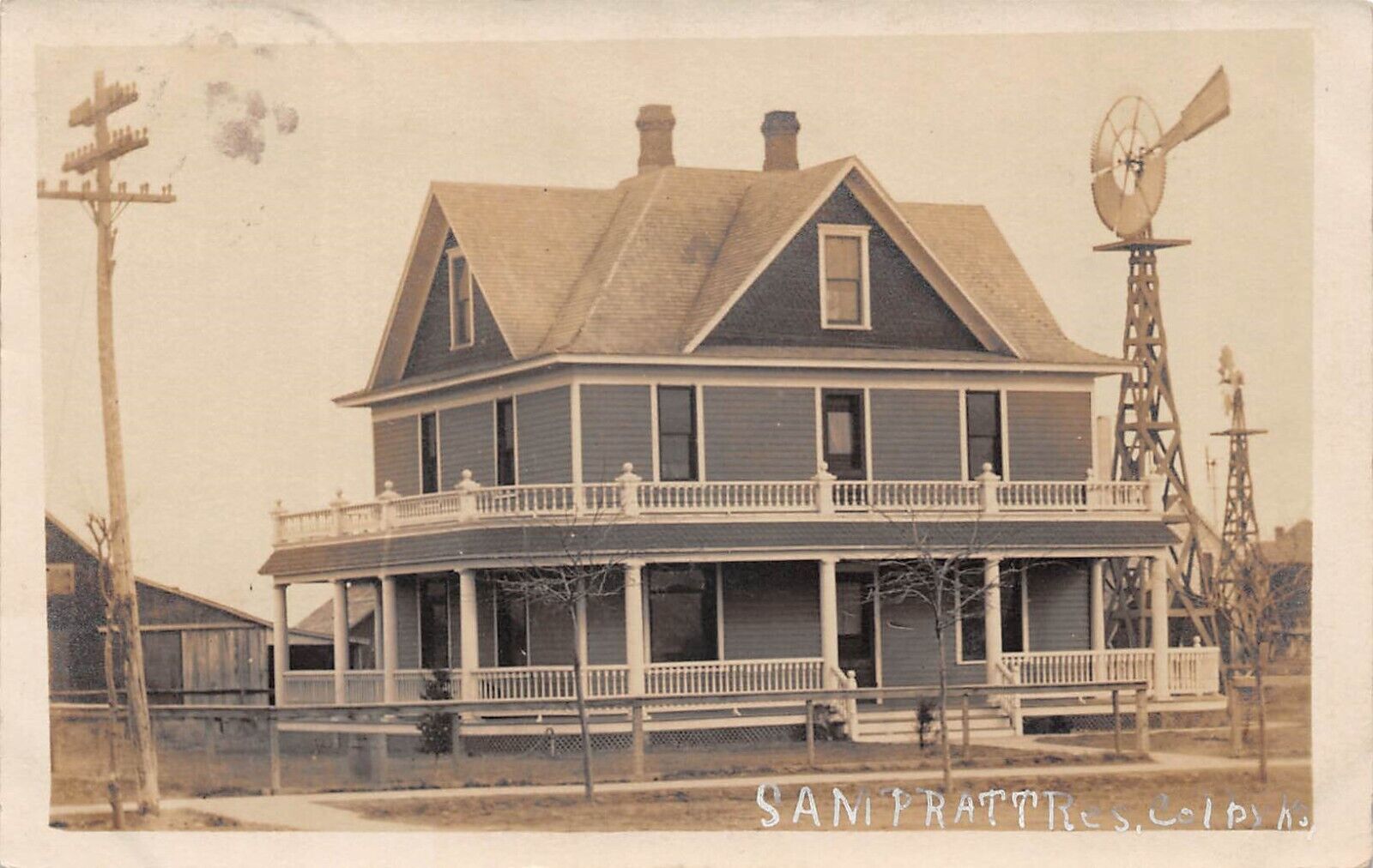 RPPC Colby Kansas Sheriff Sam Pratt Residence Killed in Line of Duty 1925
