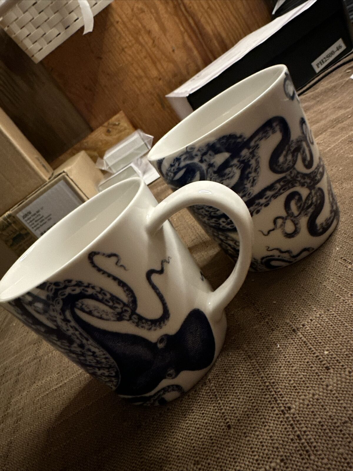 Caskata Lucy Blue Octopus Mug Set of 2