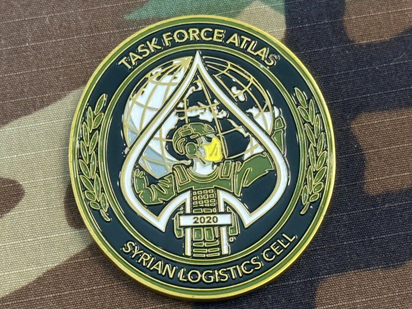 Task Force ATLAS Syrian Logistics Cell CJTF-SOJTF-OIR Camp Legion Challenge Coin