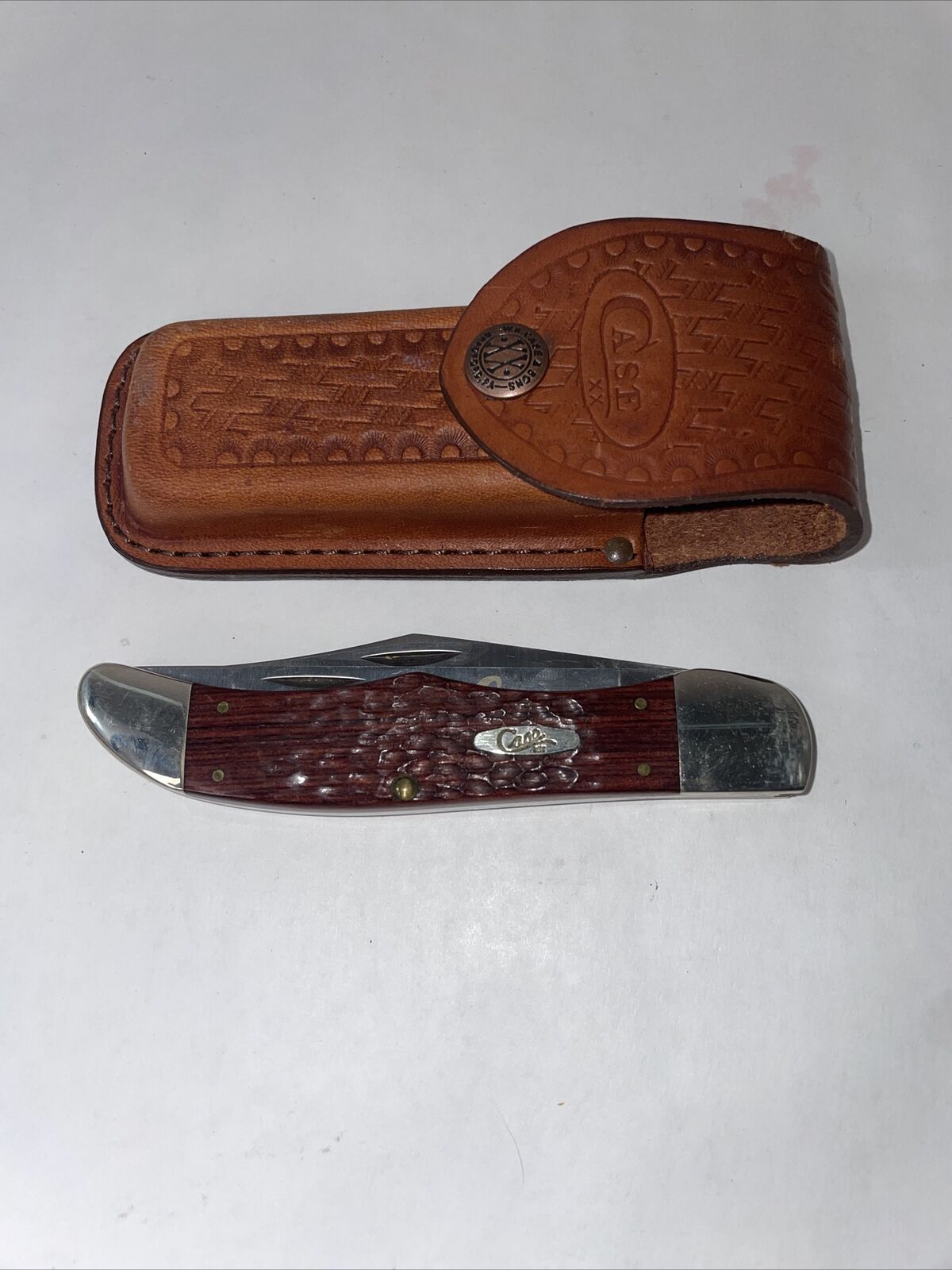 Case XX USA 6265 SAB 1970s? Vintage Large Folding Pocket Knife Bone Hunter