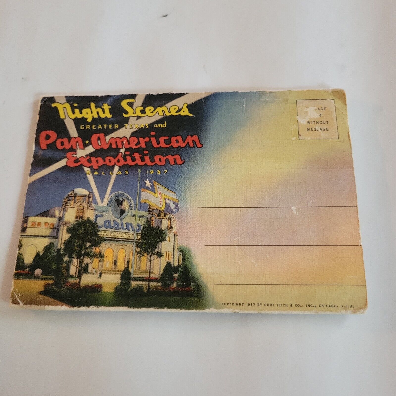 VINTAGE POSTCARD DALLAS TX 1937 PAN AMERICAN EXPOSITION NIGHT SCENES MULTI CARDS