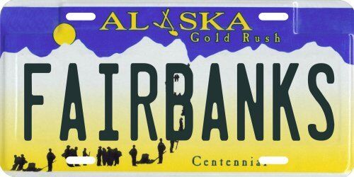 Fairbanks Alaska Aluminum License Plate