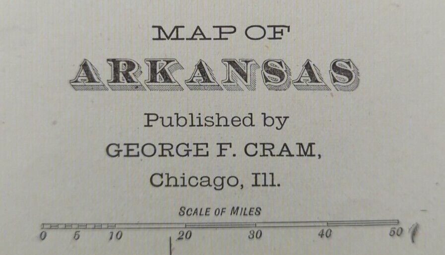 Vintage 1902 ARKANSAS Map 22