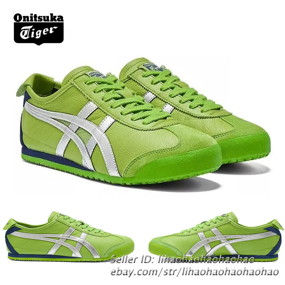 NEW Onitsuka Tiger MEXICO 66 Classic Sneakers Green/Silver Unisex Shoes