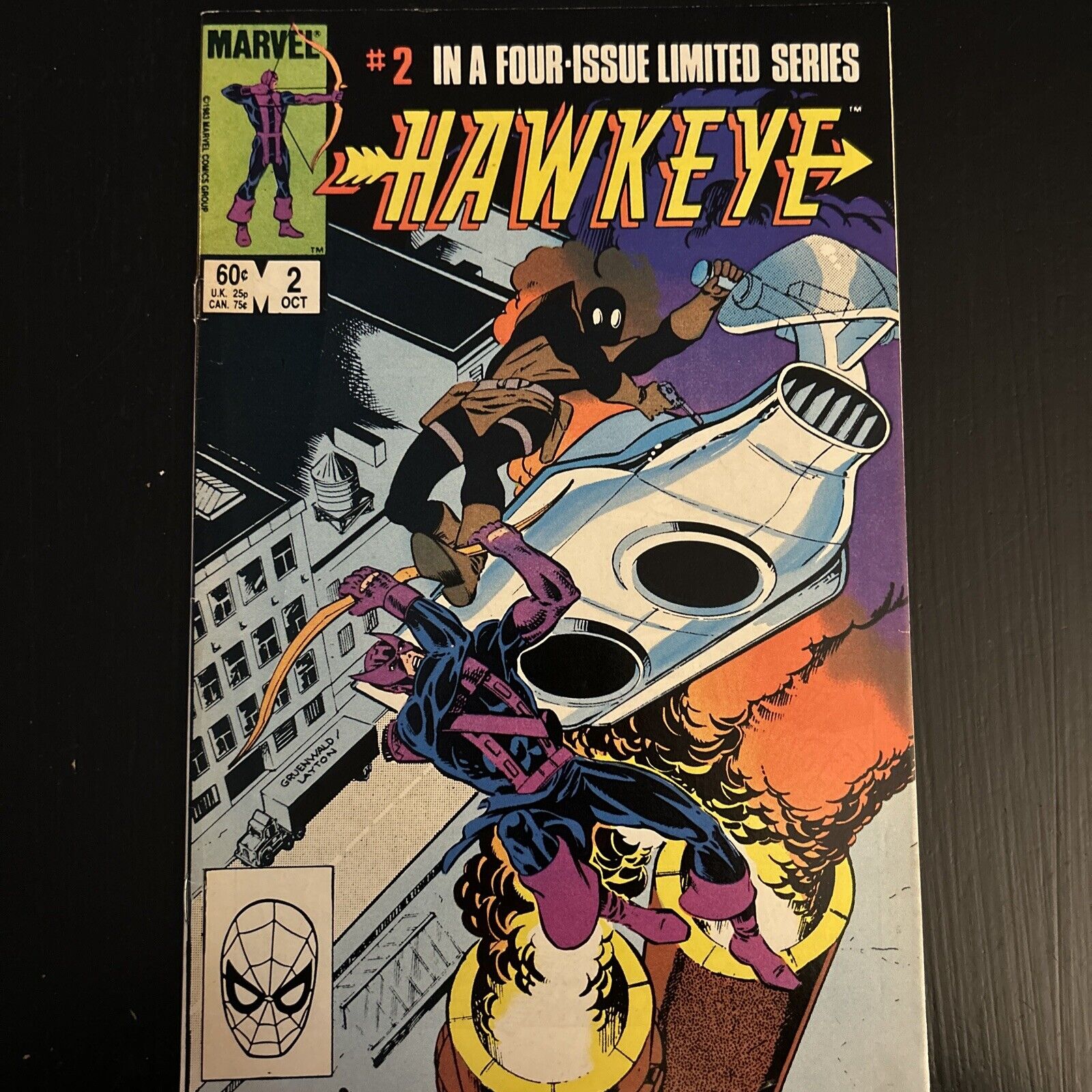HAWKEYE #2 LIMITED SERIES MARVEL Comics Oct 1983 - Burger Time Mattel Back Page