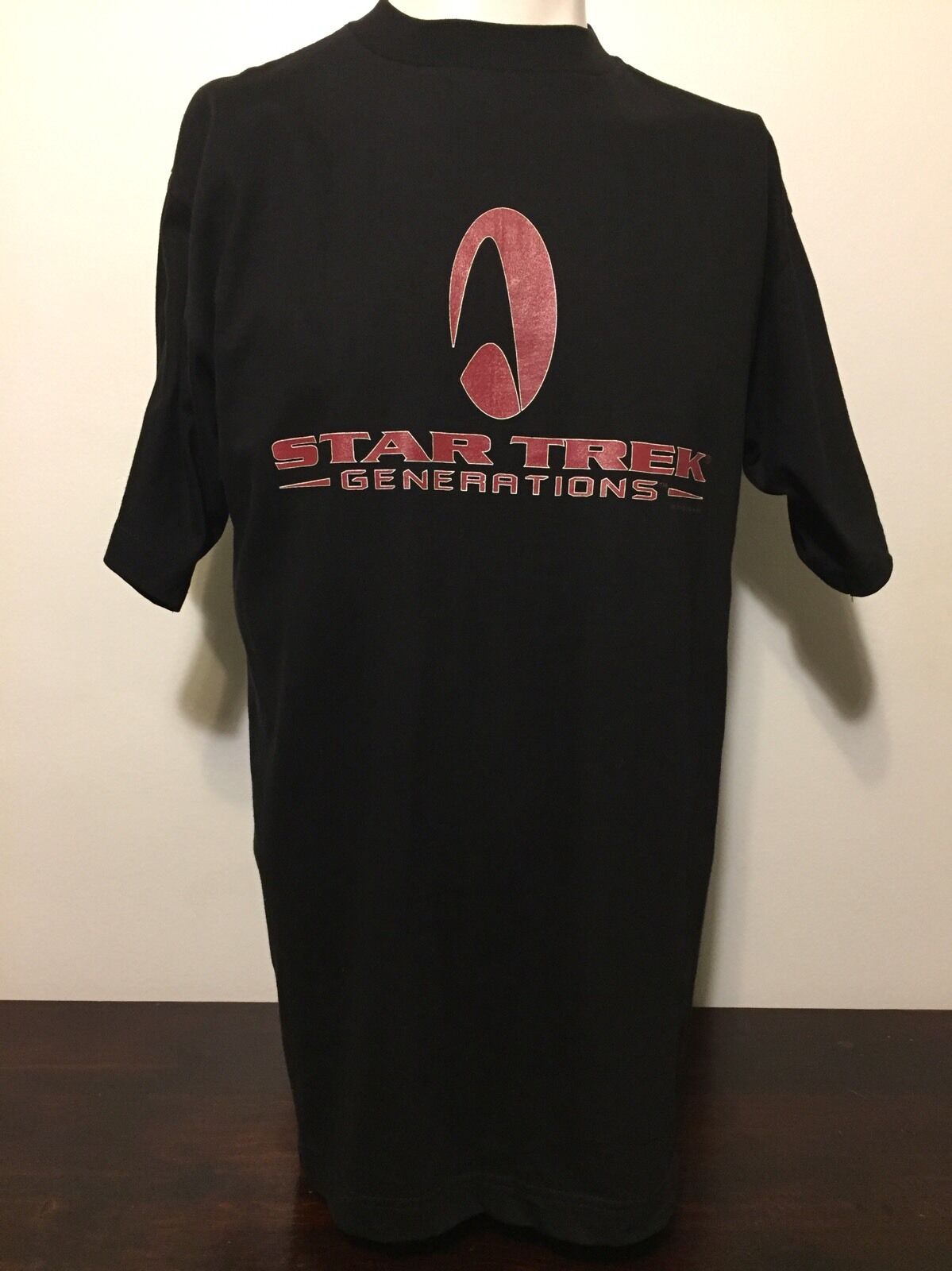 Vintage 1990s New Star Trek Generations Promo Black T-Shirt Large Never Worn NOS