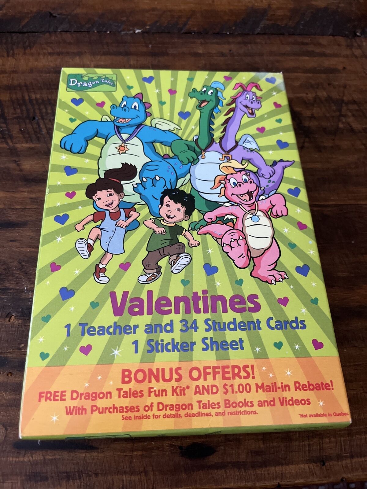 Vintage Dragon Tales Valentine Cards 35 New Sealed Box 2002