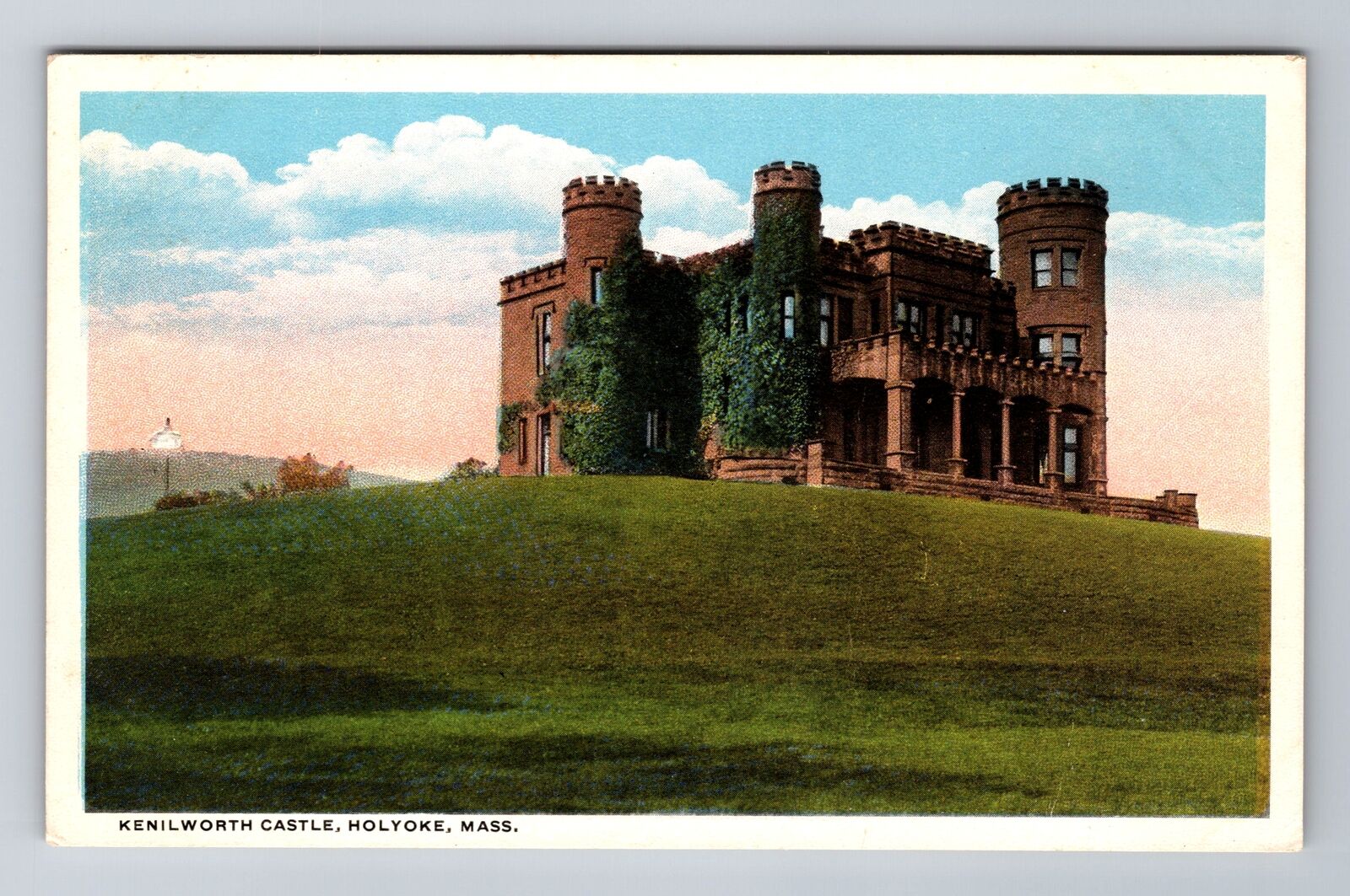 Holyoke MA-Massachusetts, Kenilworth Castle Demolished In 1959, Vintage Postcard