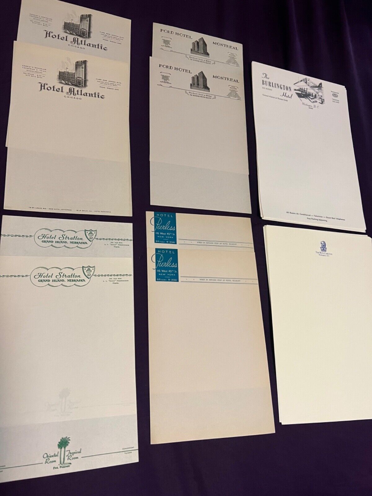Letterhead 28 Sheets Of Vintage Hotel Stationery Lot Rare