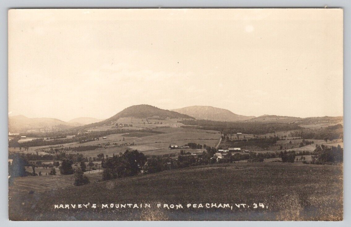 Postcard Harvey's Mountain from Peacham VT Real Photo