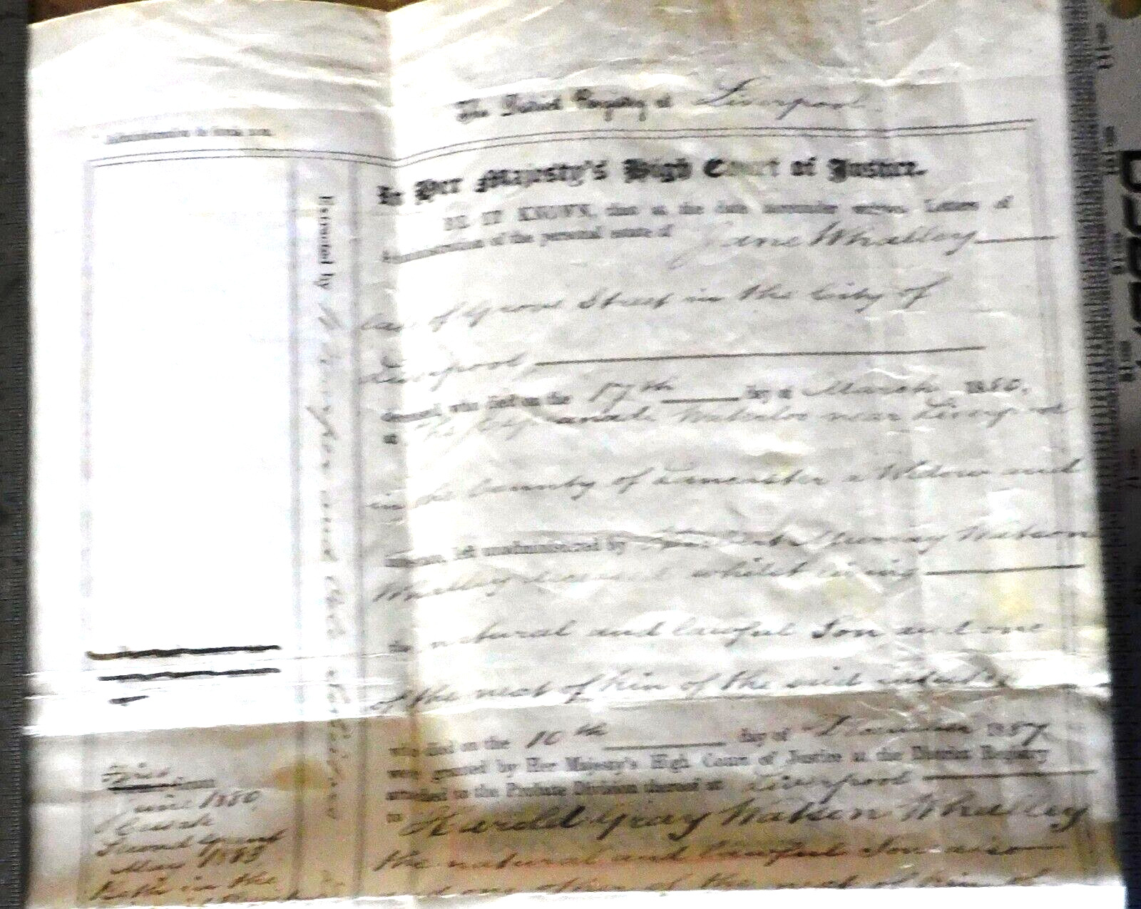 United Kingdom 1880 Letter of Administration
