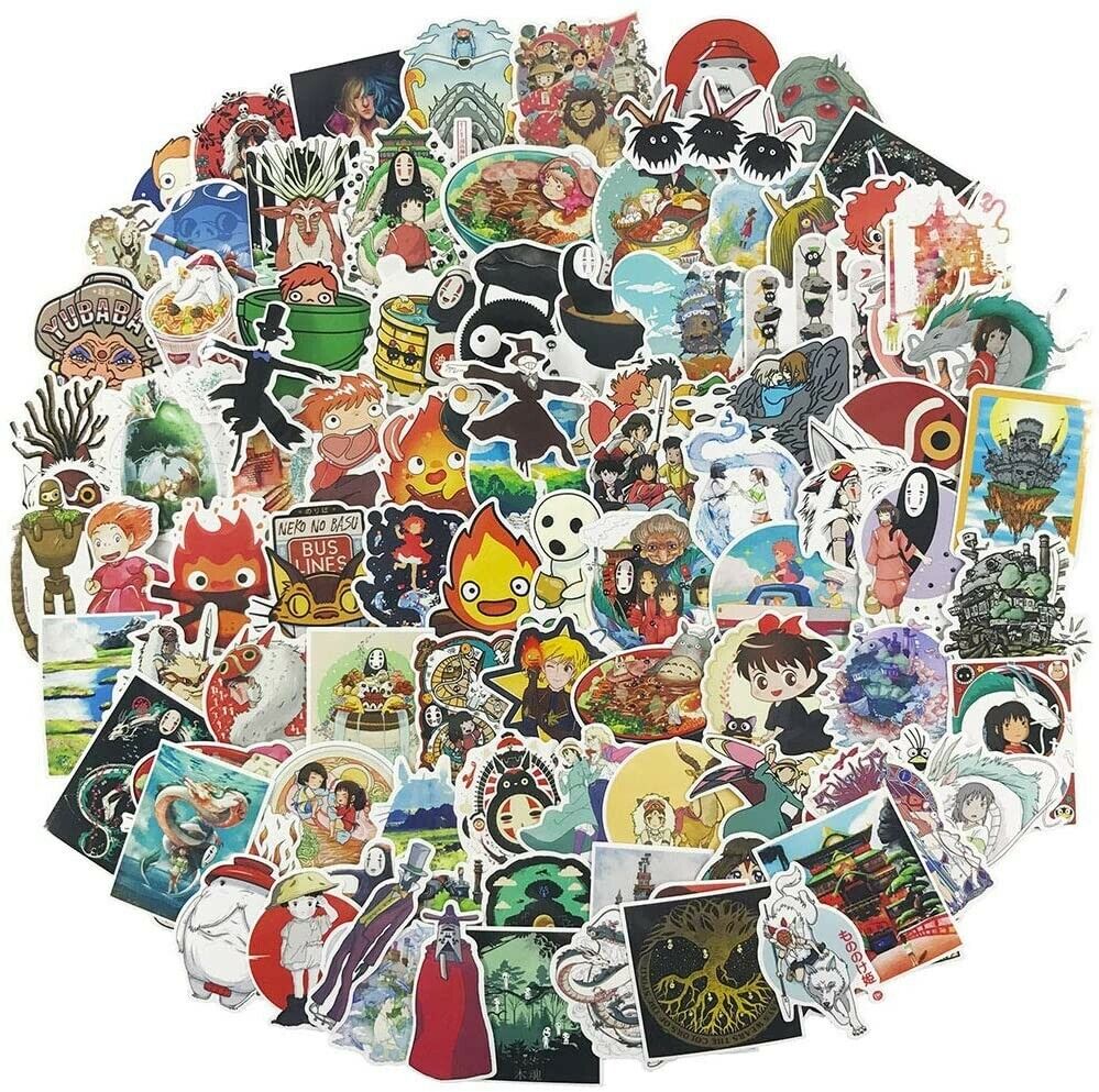 Studio Ghibli Stickers 15pc Hayao Miyazaki Anime Cartoon Laptop Cute Kawaii