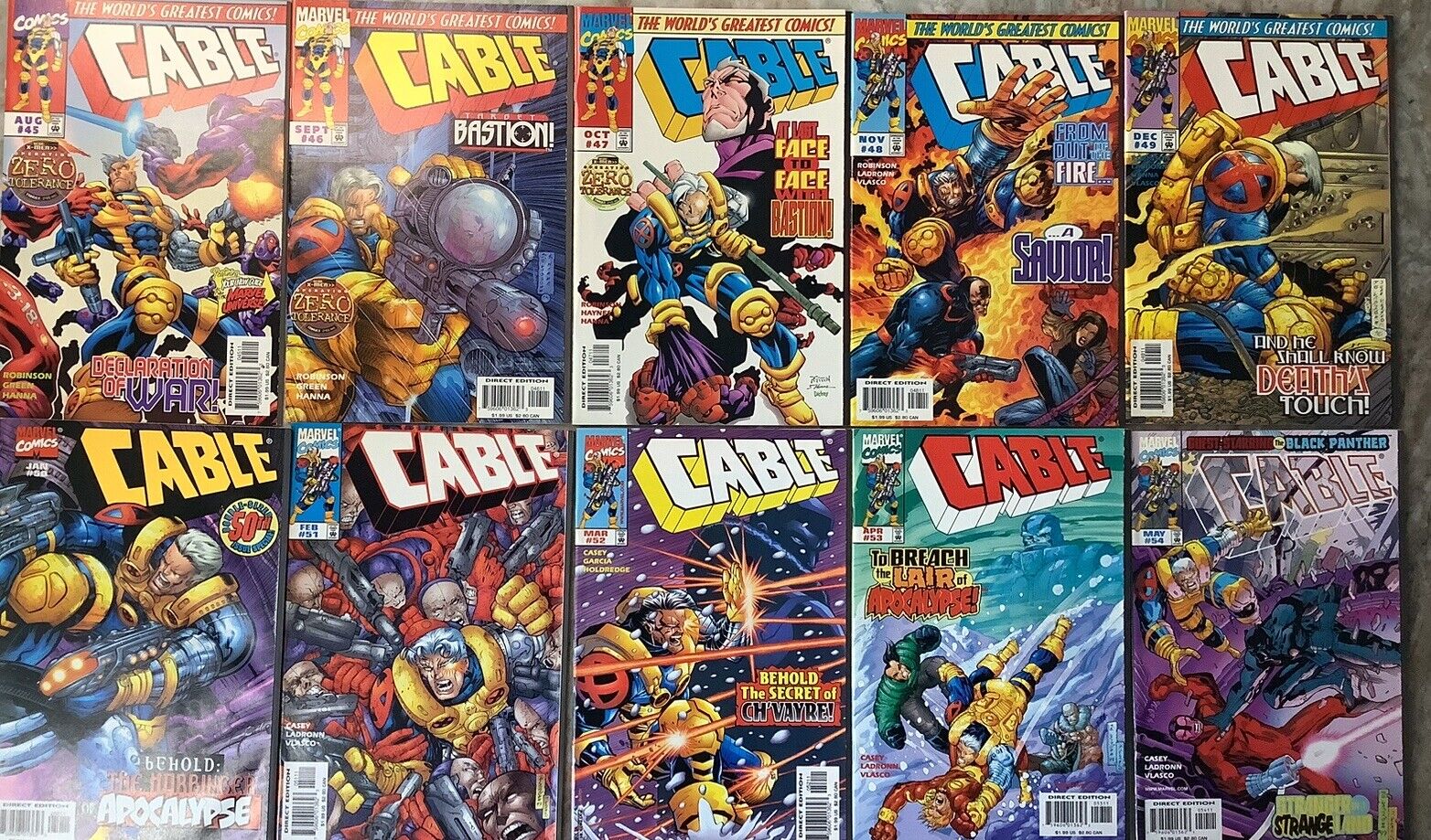 Cable 45-54 Marvel 1997/98 Comic Books