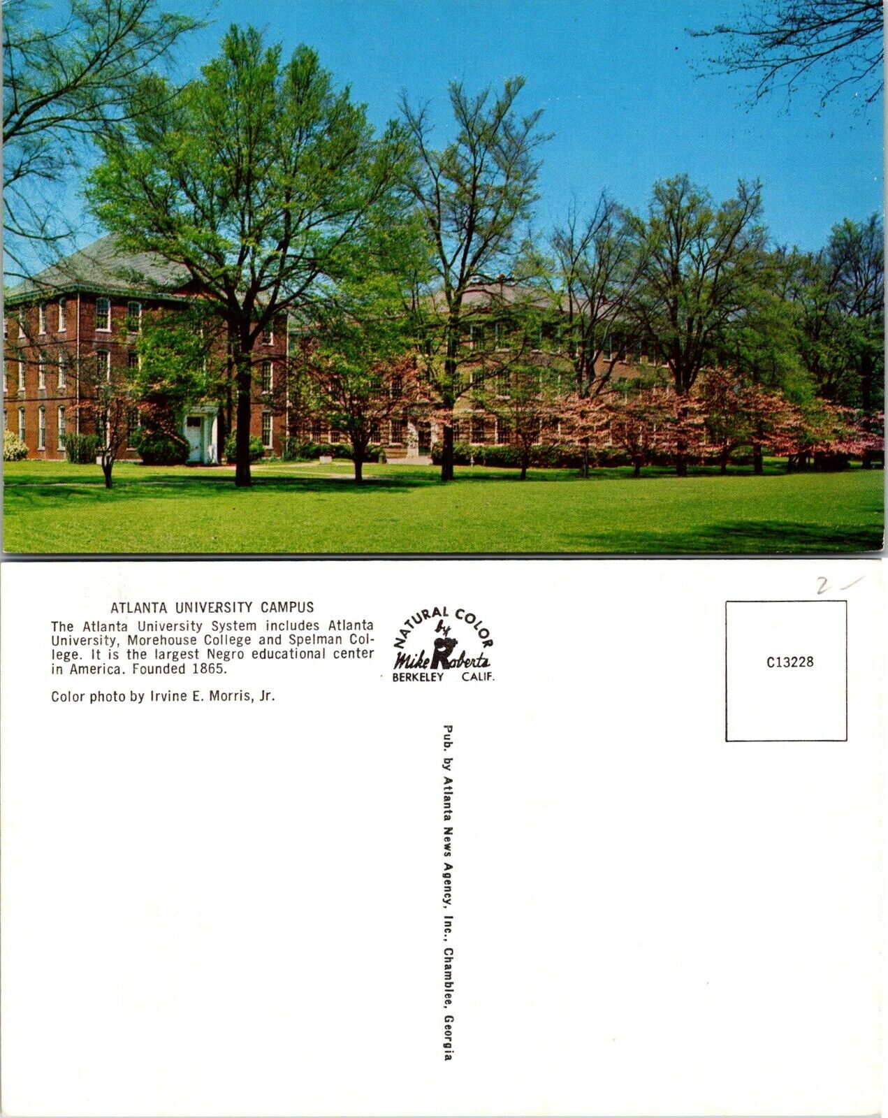 Georgia Atlanta University Campus Morehouse & Spelman College Vintage Postcard