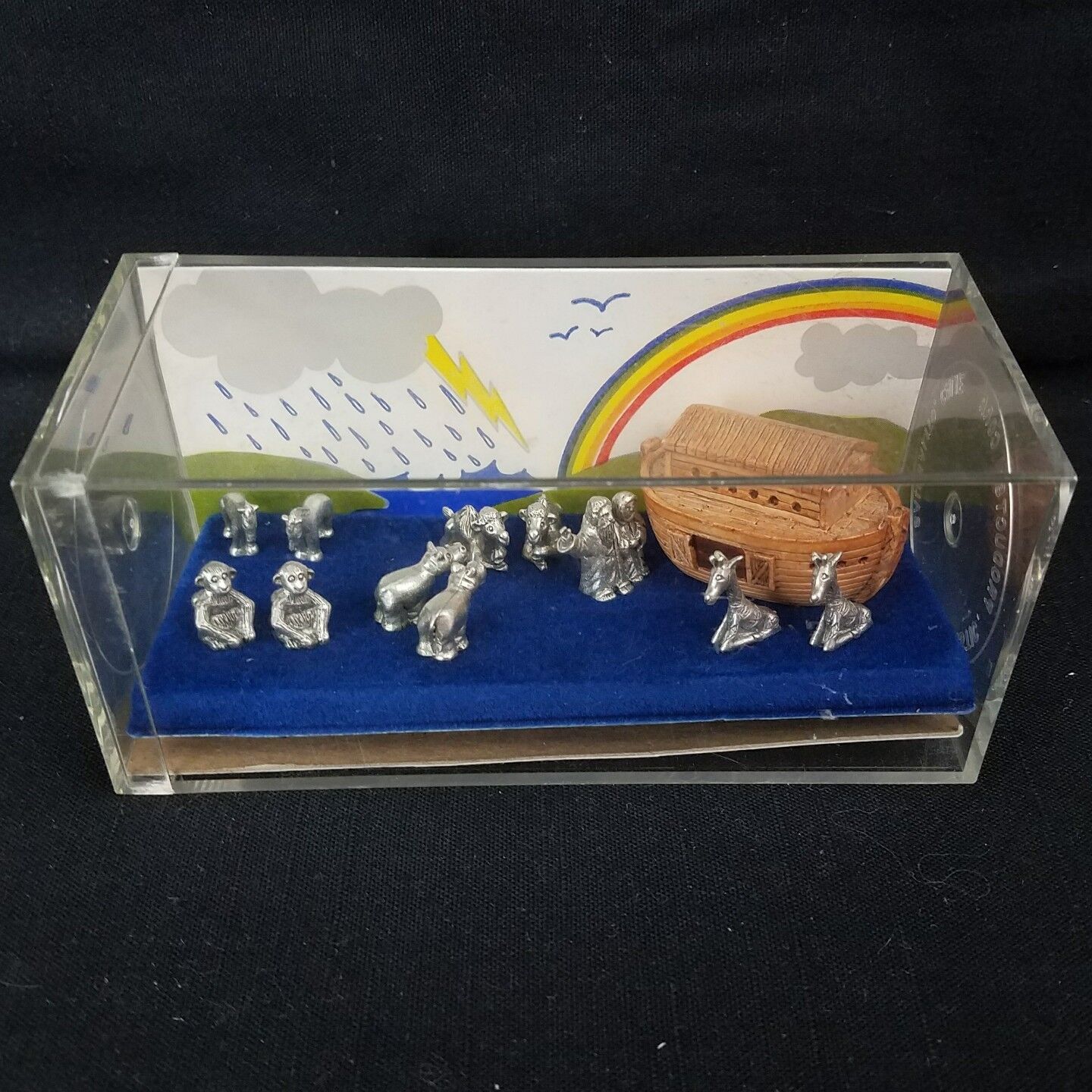 Hudson Pewter Noah\'s Ark Lot with 12 Pieces In Original Case With Art Work 1983