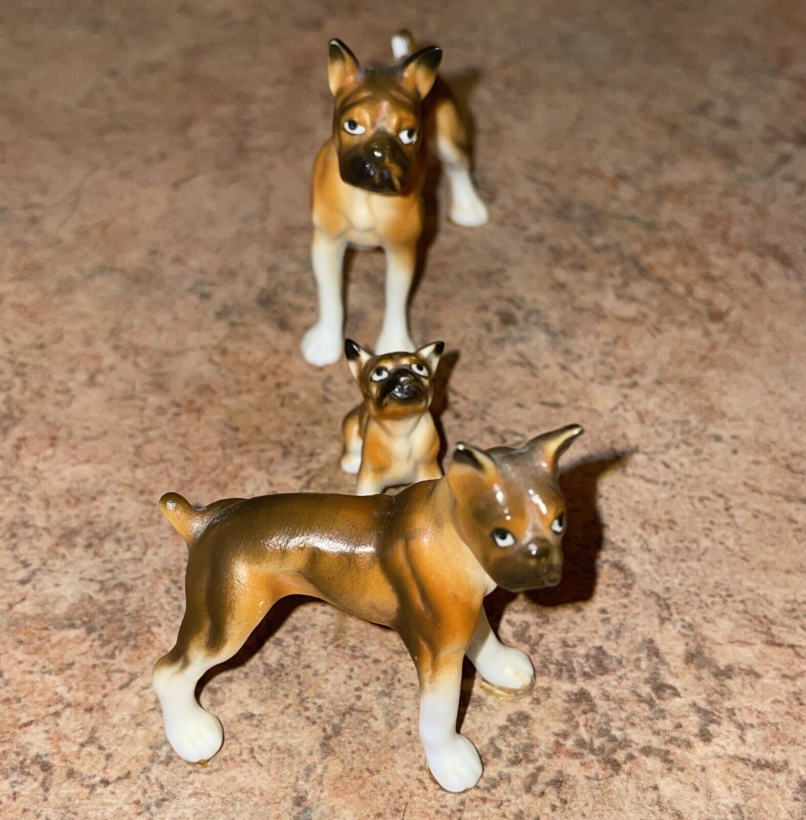 Vintage Boxer Bulldog Boxer Dog Canine Figurine Dogs Lot Puppy Boxers