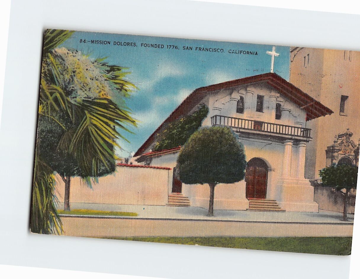 Postcard Mission Dolores Founded 1776 San Francisco California USA North America