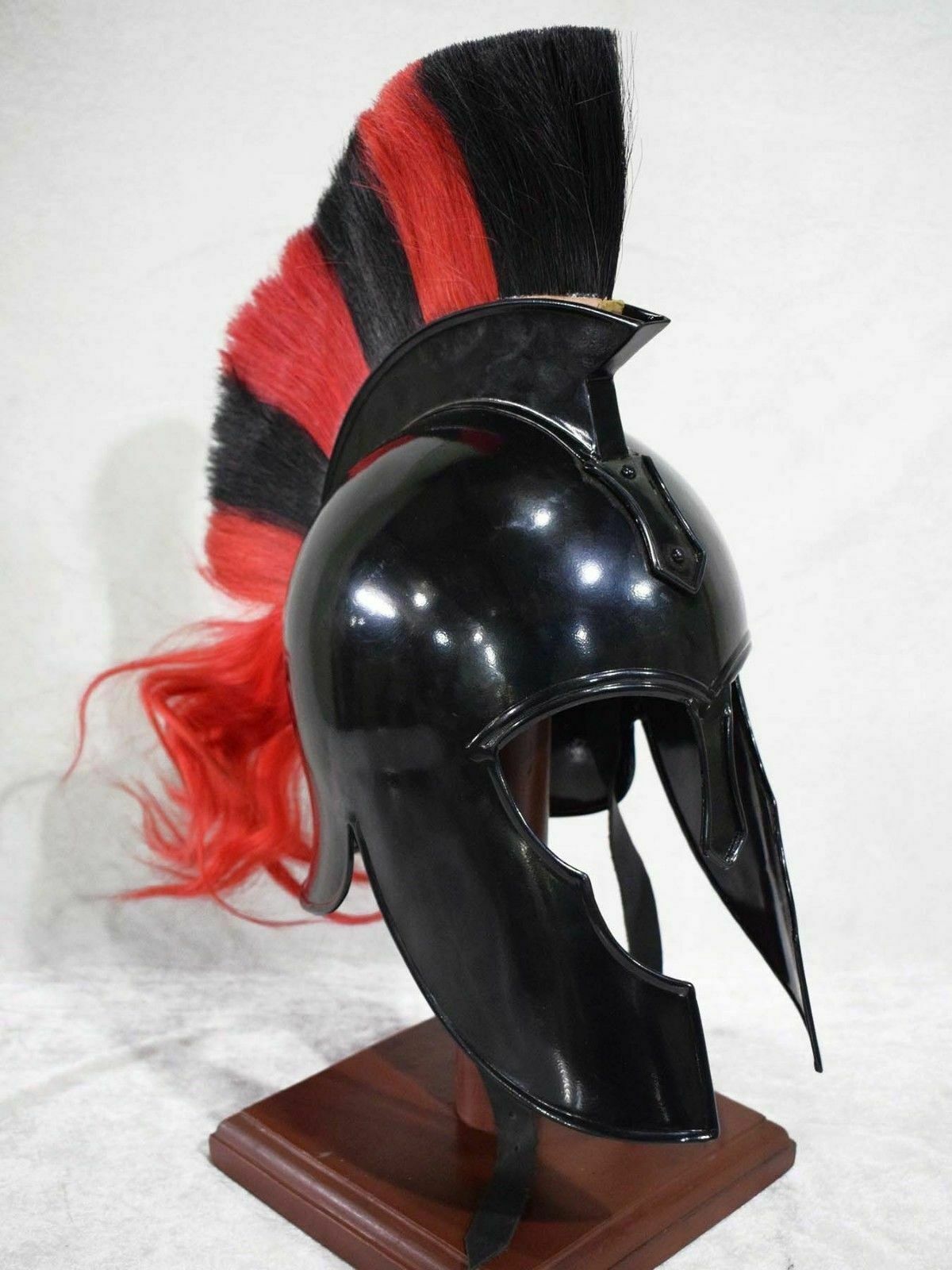 Christmas vintage troy helmet with red & black plume/ Greek plume item new