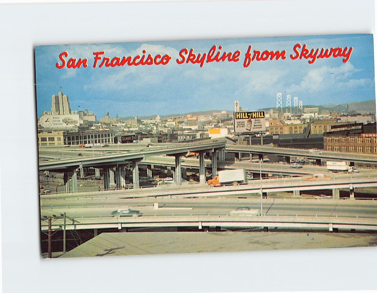 Postcard San Francisco Skyline from Skyway San Francisco California USA