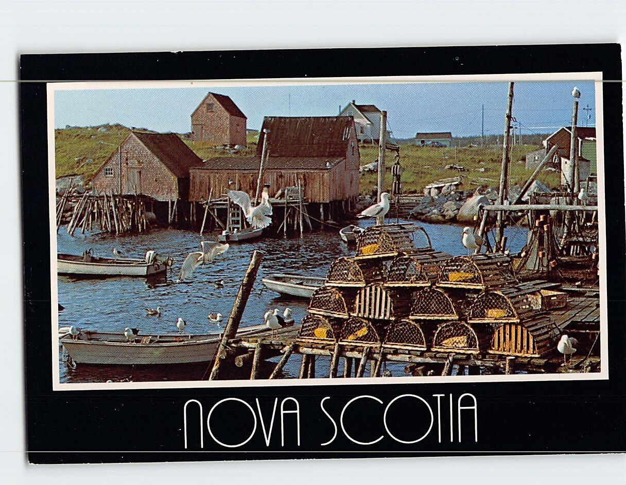 Postcard Nova Scotian Fishing Village Canada