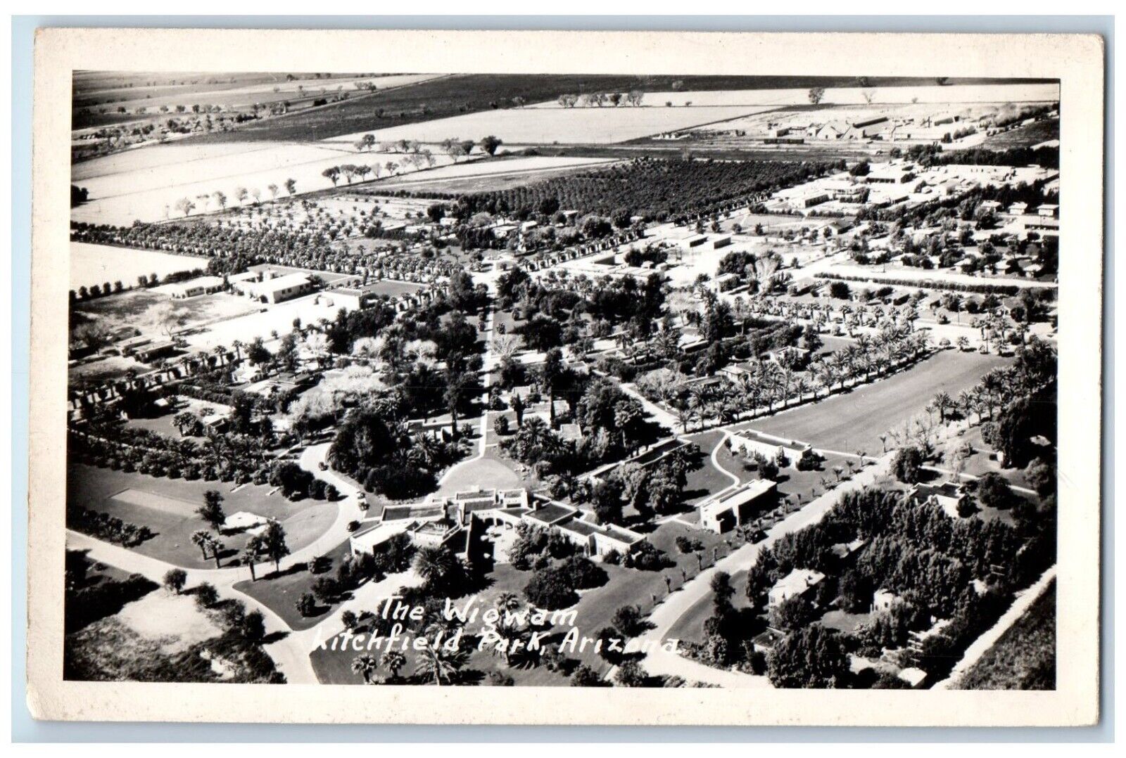 c1940\'s Aerial View Of The Wigwam Litchfield Park Arizona AZ RPPC Photo Postcard