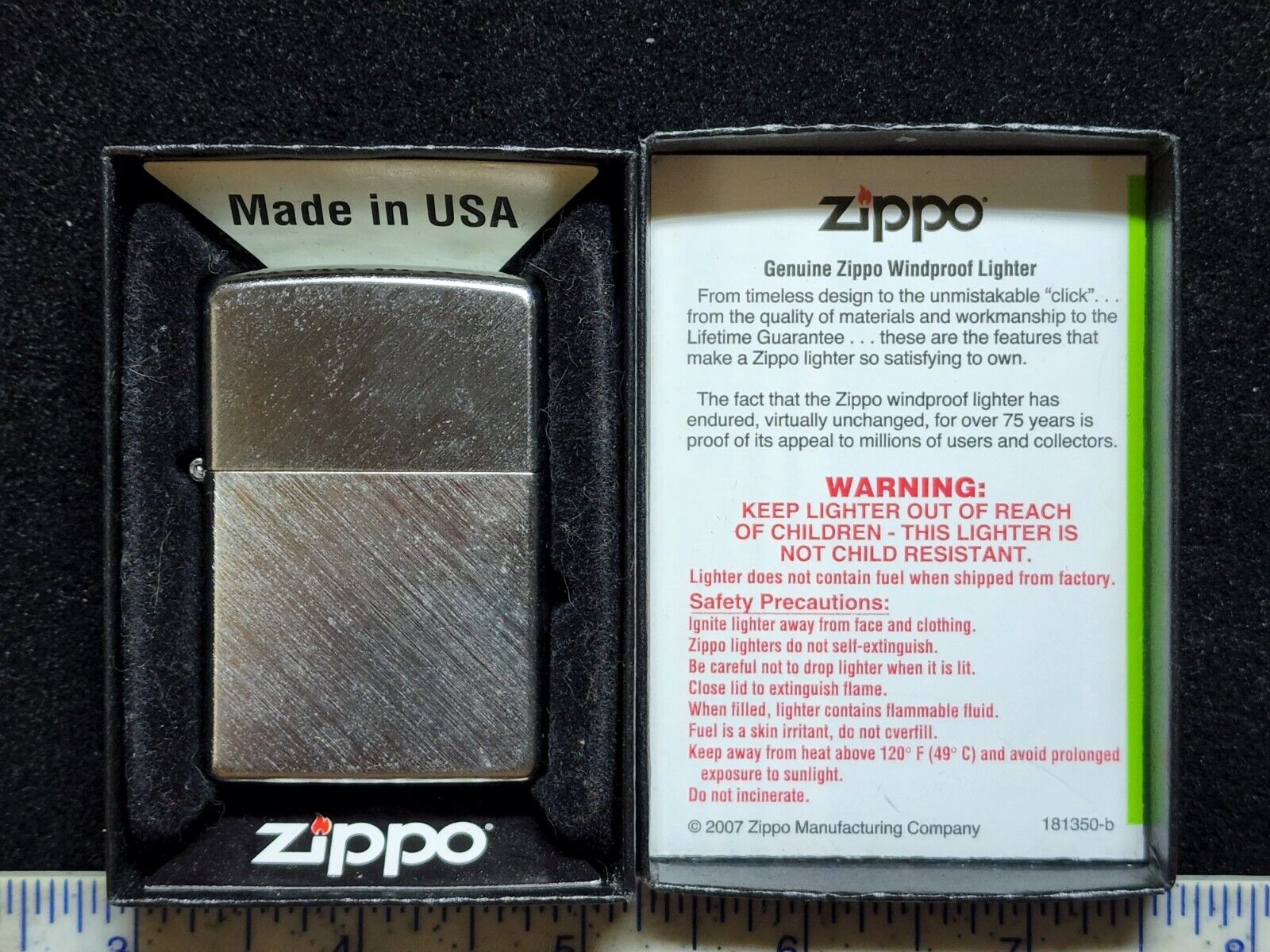 Zippo Lighter Brushed Chrome New In Box Never Used Or Filled