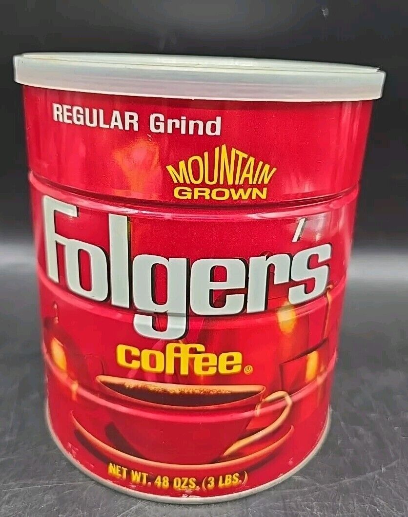 Vintage Regular Grind Folger's Coffee 48 Oz Can Unopened 3lbs Rare